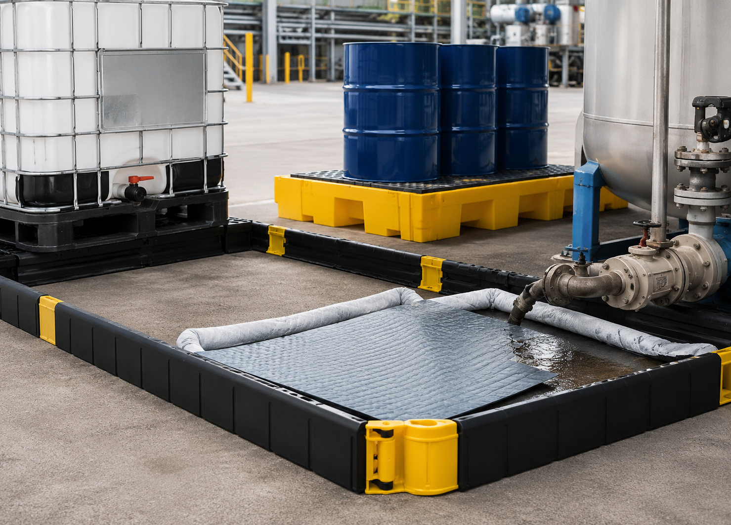 Spill kits de emergência para resposta ambiental